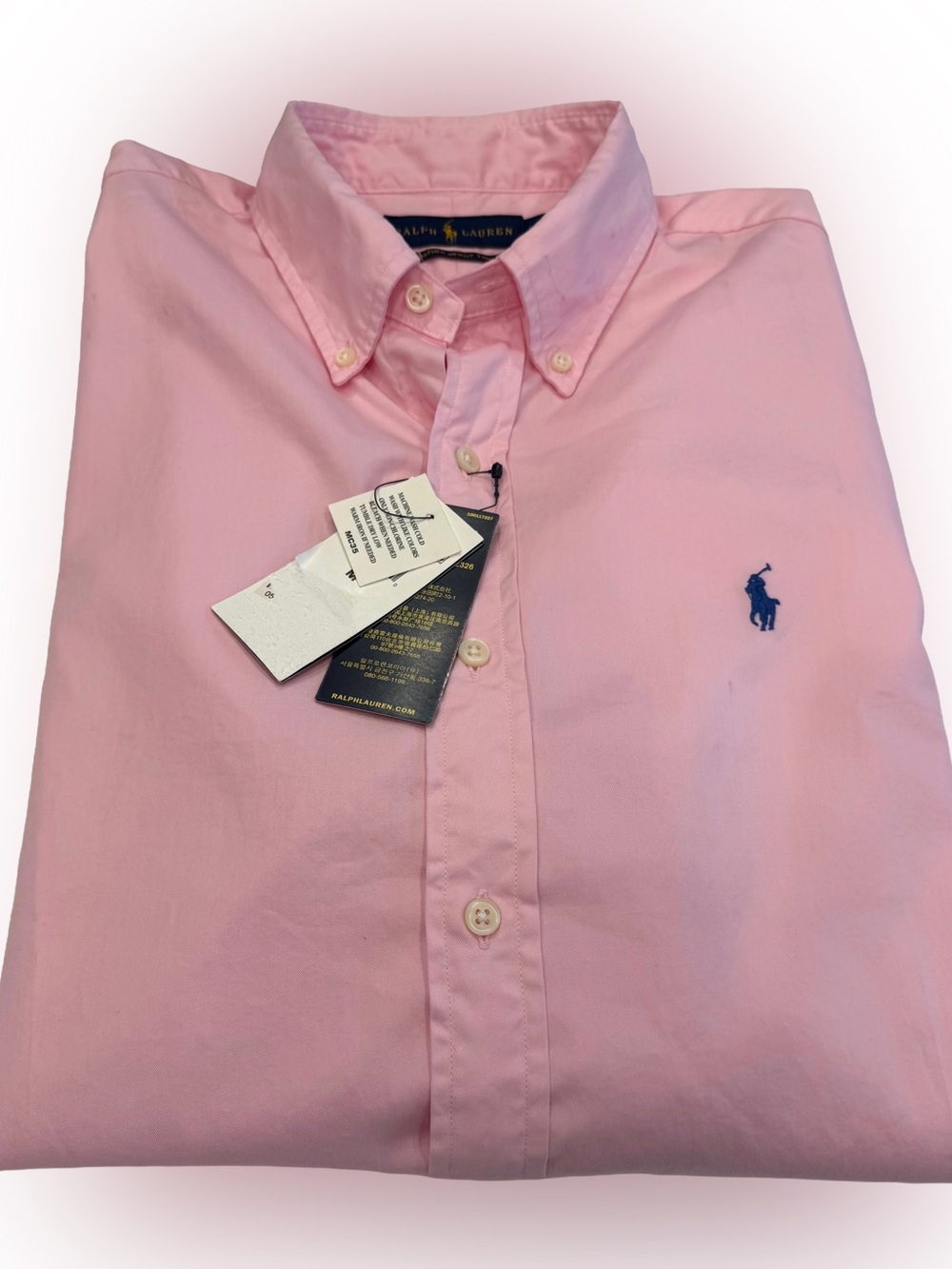 Ralph Lauren Men’s Shirt Button Up Long Sleeve Pink Featherweight size M NWT
